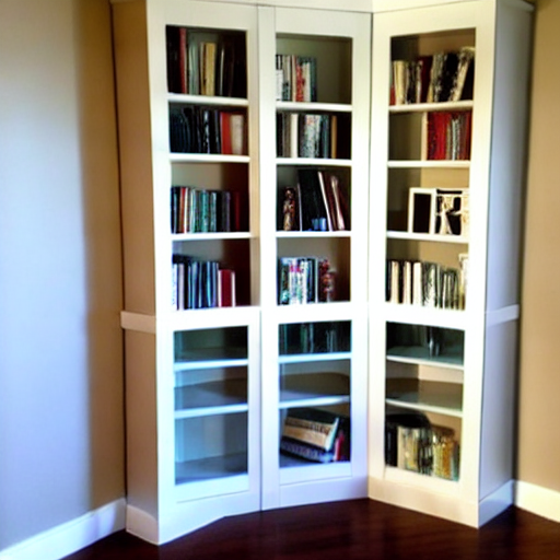 Corner bookshelves